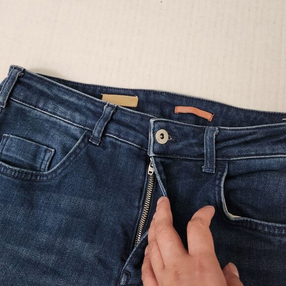 Pilcro Anthropologie Jeans 29 Blue The Demilune Bootcut Dark Wash Mid-Rise - Picture 3 of 9